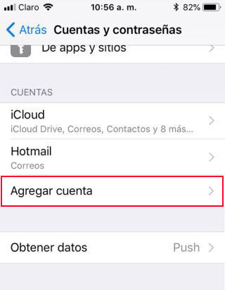 Paso 3 configuración correo en iPhone o iPad